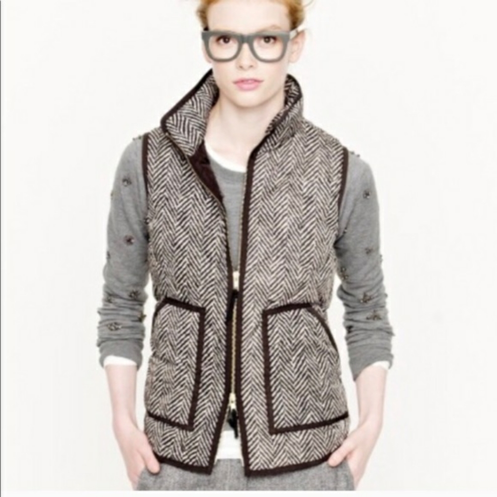 J. Crew Quilted Herringbone Vest